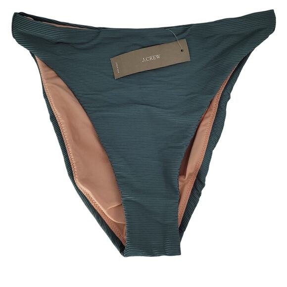 NWT J.Crew Ribbed High Rise Cheeky Bikini Bottom Vacation Summer Resort Size XXS - Picture 1 of 6
